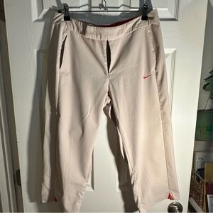 Nike M 8-10 Cream and Orange Lightweight Cropped Pants
